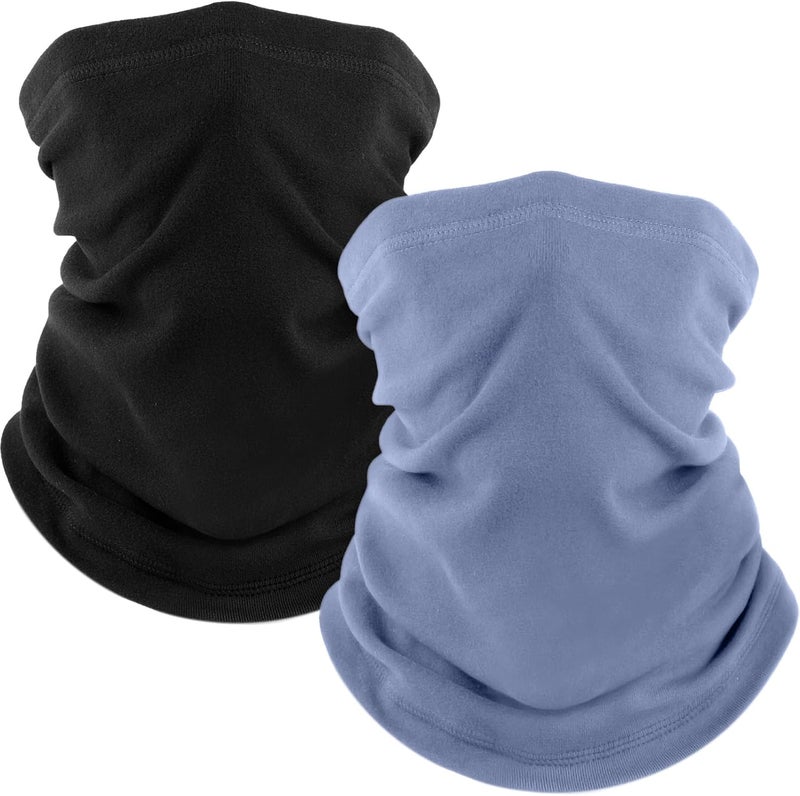 Fuinloth طقم 2 من غطاء الرقبة الشتوي، وشاح دافئ من الفليس، قناع وجه لطقس بارد للرجال/النساء - Image 1